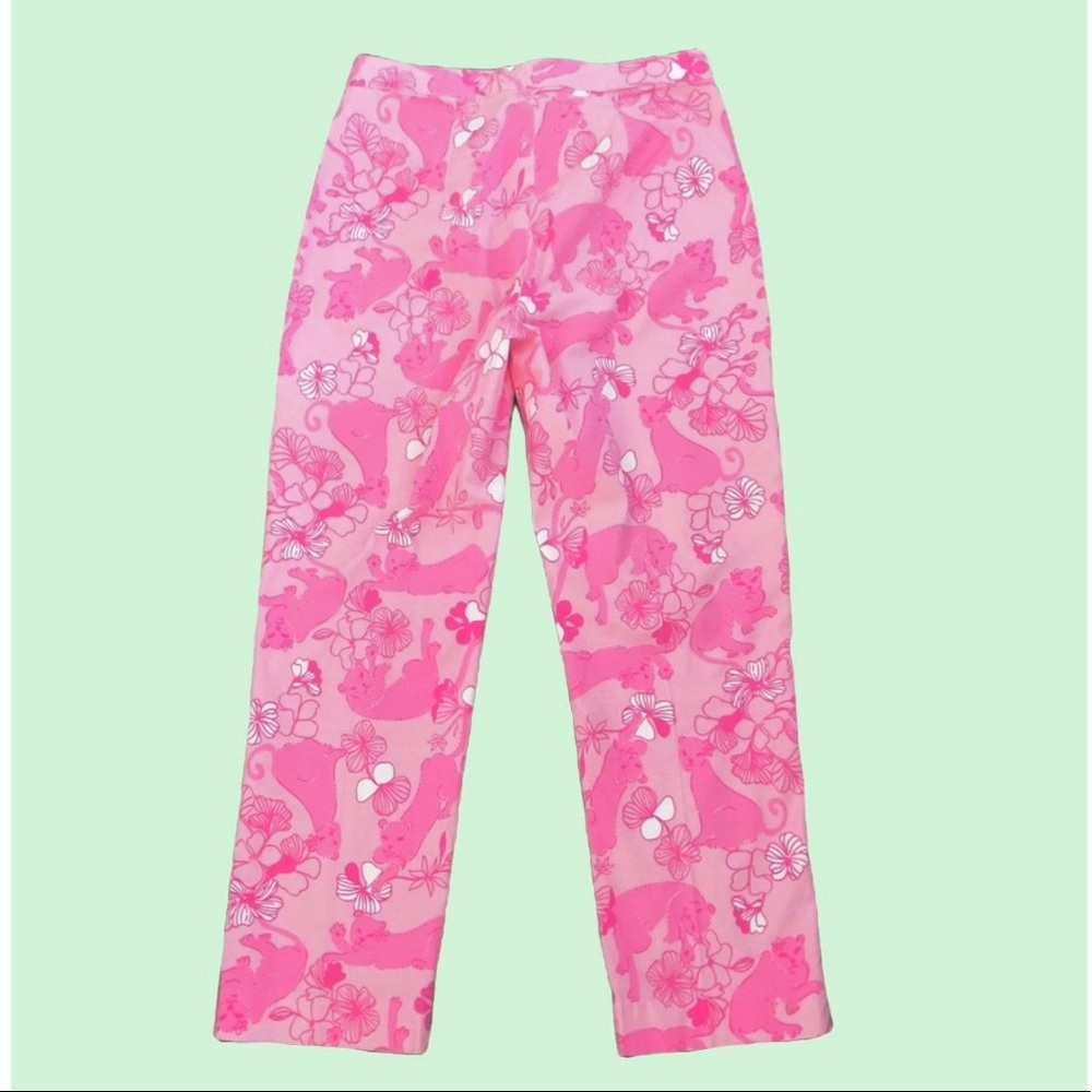 🌸🦁 Lilly Pulitzer Grrranium Lion & Flowers Capri Pants 0